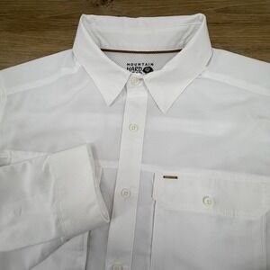 Mountain Hardwear Canyon Shirt Mens Medium White Standard Fit Button Up Casual